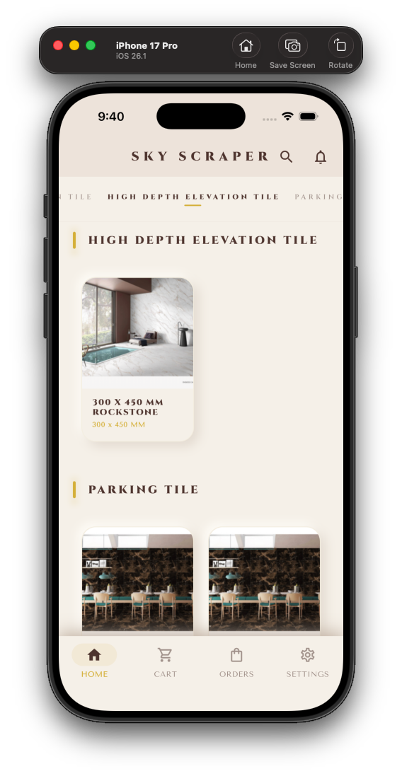 High Depth Elevation and Parking tiles